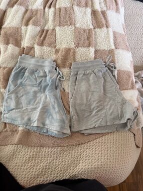 stars above Light Blue Tie-Dye & Heathered Lounge Shorts Duo